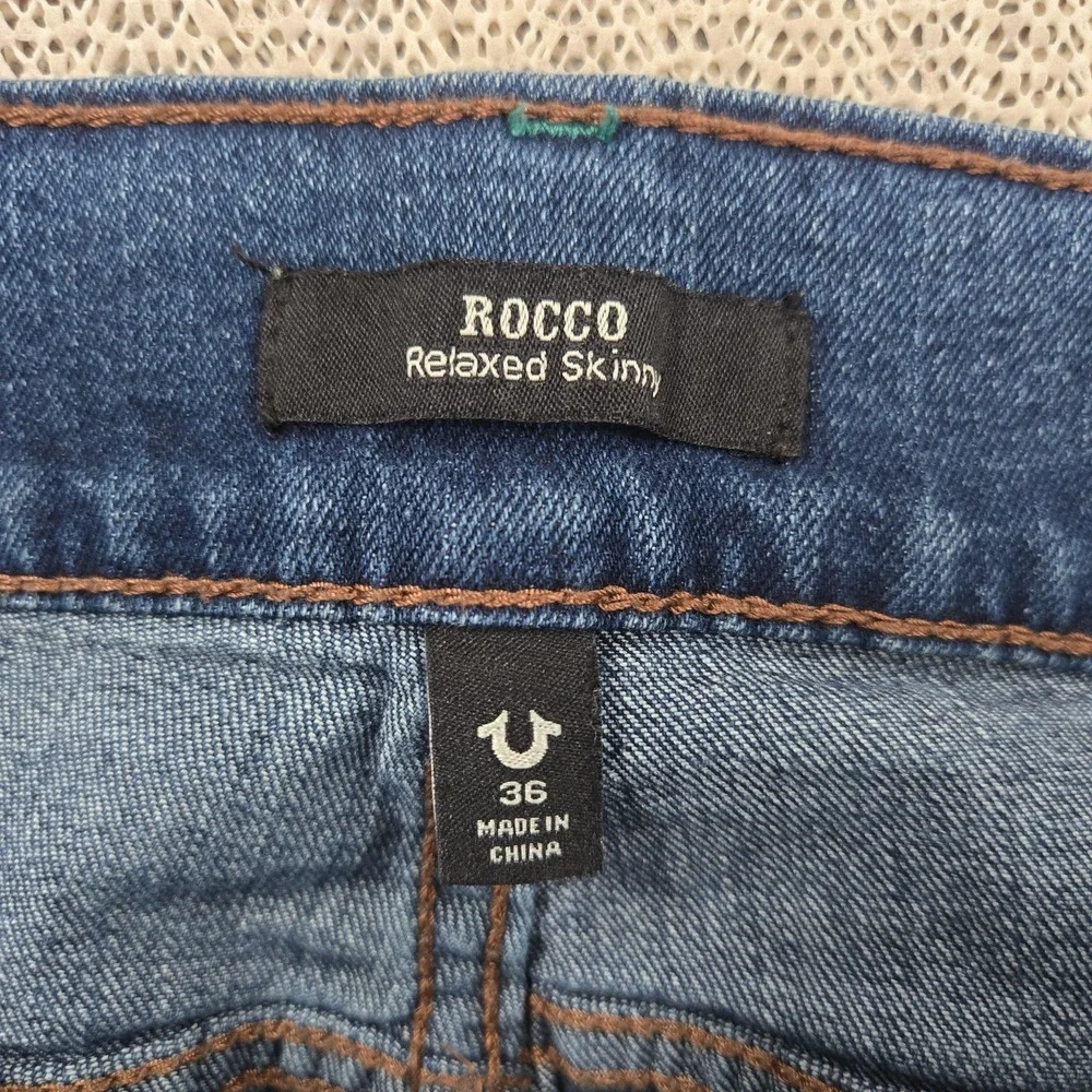 True Religion Jeans Mens 36x31 Blue Rocco Relaxed Skinny Stretch Denim Pants